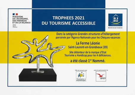 Distinction 1er nommé 1er nommé catégorie "Grandes structures d'hébergement"